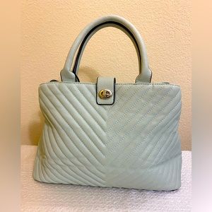 Elegant Satchel bag in beautiful green/blue light color, gently used (only once)